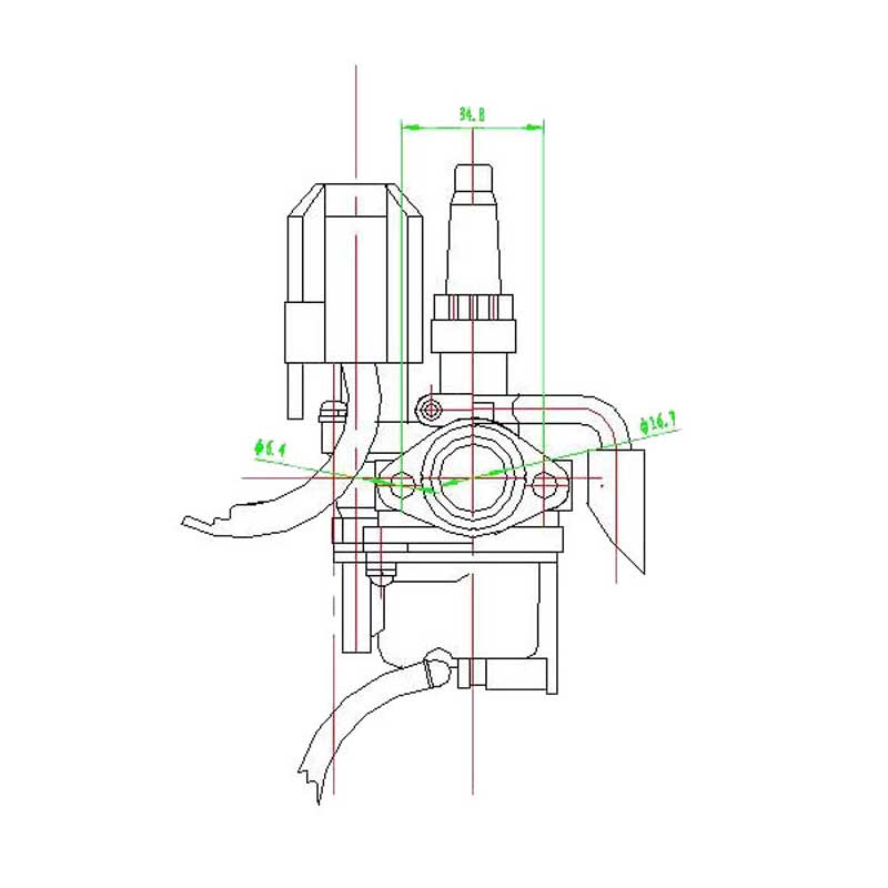 Carburador (16.7mm), KYMCO / SYM / HONDA / PEUGEOT