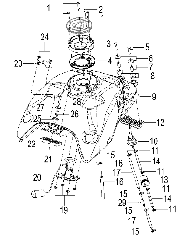 Filtro de gasolina (13) - 154FMI - KSR MOTO (GRS 125)