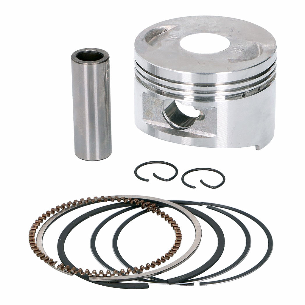 Kit - piston (Ø 52.4mm / 15mm) + segmentos (COM &quot;RASGO&quot;/SEDE p/ valvulas), GY6 125, 152QMI/153QMI (Cab. 73mm)