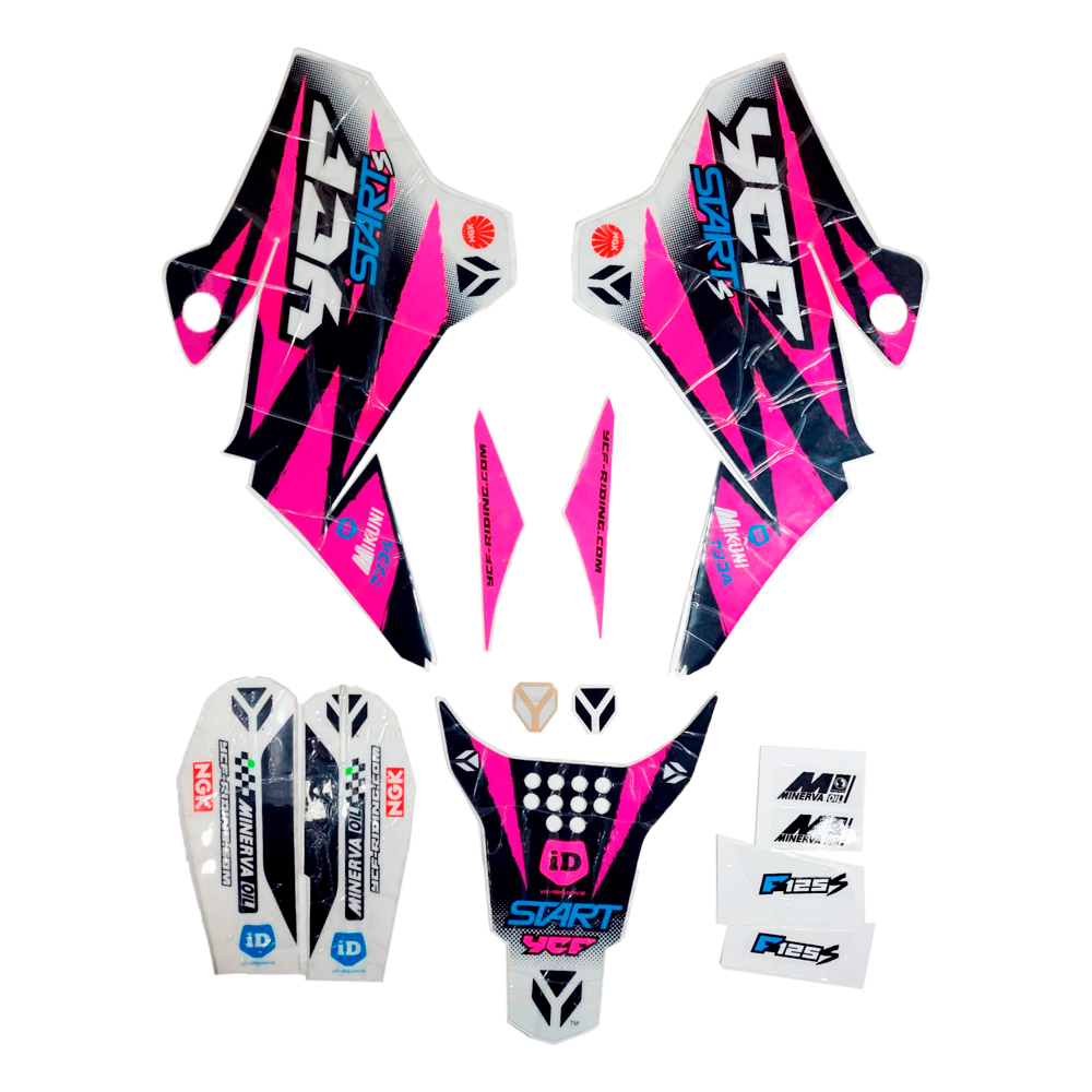 KIT - Autocolantes START F125S (NEON PINK) - YCF (2014) / Pitbike