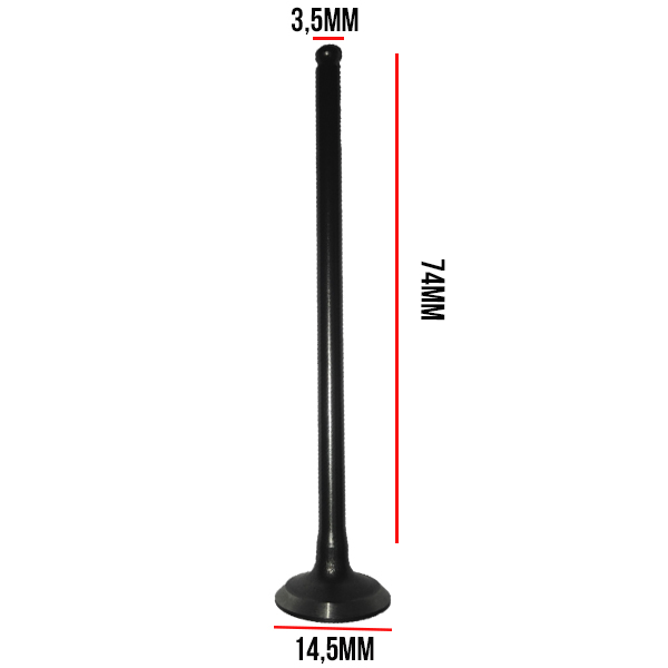 Valvula Admissao 139QMA-A (4V) (14,5x74x3,5)