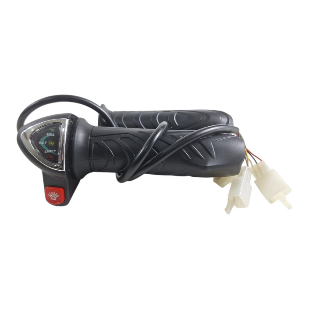 Kit - Punho acelerador c/ mostrador de nivel de carga e botao + Punho esq - Tox (EQD03 36V / 500W-800W) ATV Electrica (36V)