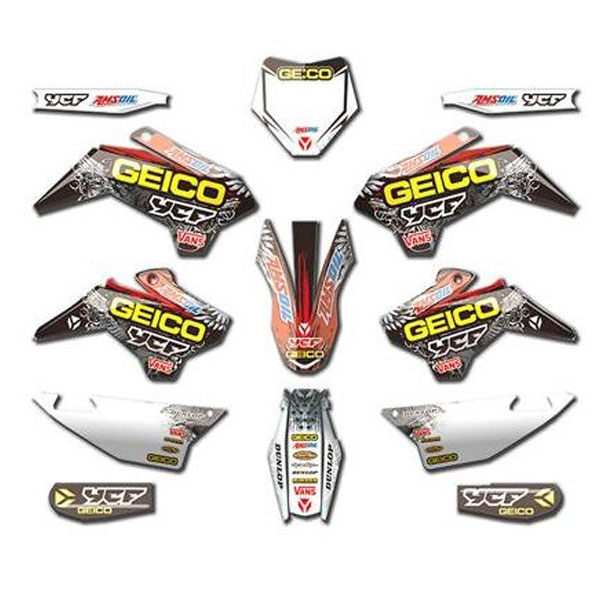 Kit de Autocolantes, Geico YCF (Pilot 2016-2018/ Factory 2016-2018)