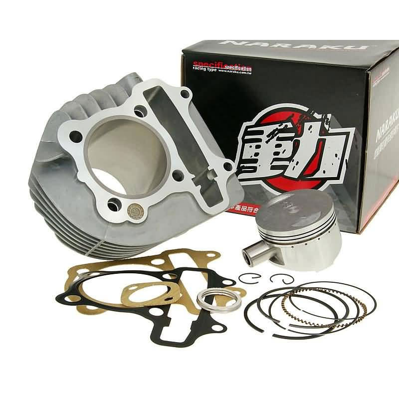 Kit - Cilindro (150cc / 57.4mm / 15mm) + piston, GY6 150cc, 157QMJ, Naraku (NK600.52)