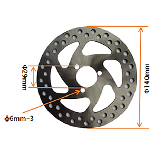 Disco travao traseiro 140mm (centro: Ø29mm / 3F / FF: 34,5mm), Tox (VR 50, QD06/QD07 - NOVA VERSAO) mini-ATV 49