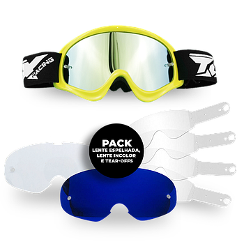 Pack Oculos Criança + Lente Espelhada + Lente Incolor + Tear Off's