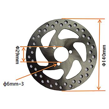 Disco travao traseiro 140mm (centro: Ø29mm / 3F / FF: 34,5mm), Tox (QD06/QD07 - NOVA VERSaO) mini-ATV 49