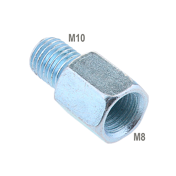 Adaptador de Rosca de Espelho. Converte M10 (rosca direita) em M8 (rosca direita)